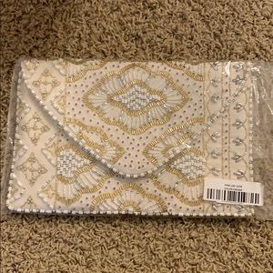 Brand New Beaded Cream Clutch